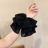 气质黑色满天星蝴蝶结抓夹新款 百搭发夹马尾夹鲨鱼夹大号发饰头饰