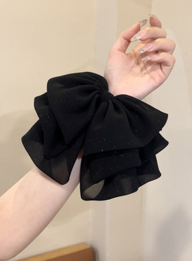 气质黑色满天星蝴蝶结抓夹新款百搭发夹马尾夹鲨鱼夹大号发饰头饰