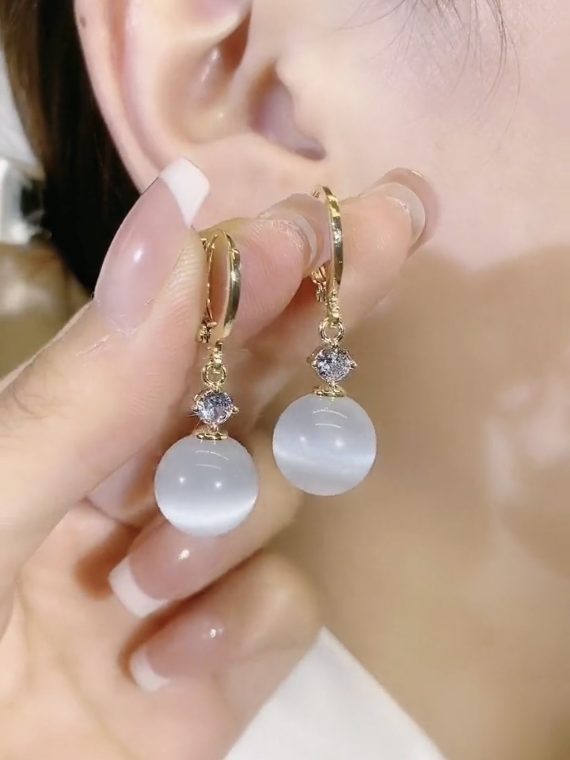 猫眼石时尚高级感耳环