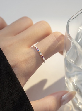 925纯银锆石开口食指戒指