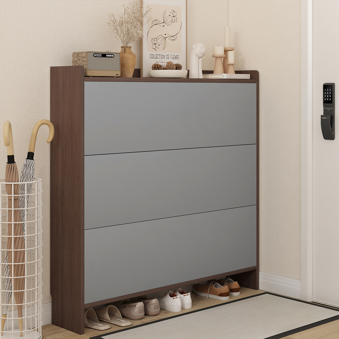 超薄鞋柜家用门口翻斗式入户玄关柜一体靠墙简易鞋架2025新款爆款