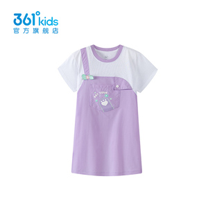 【商场同款】361童装 女童连衣裙2026年夏季新款中小童假两件裙子