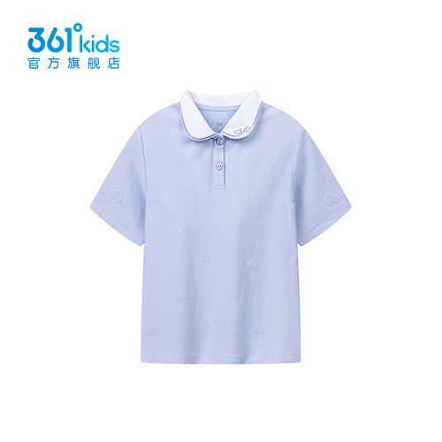 361度女童翻领POLO衫短袖2026夏季新款休闲百搭针织T恤K62523211