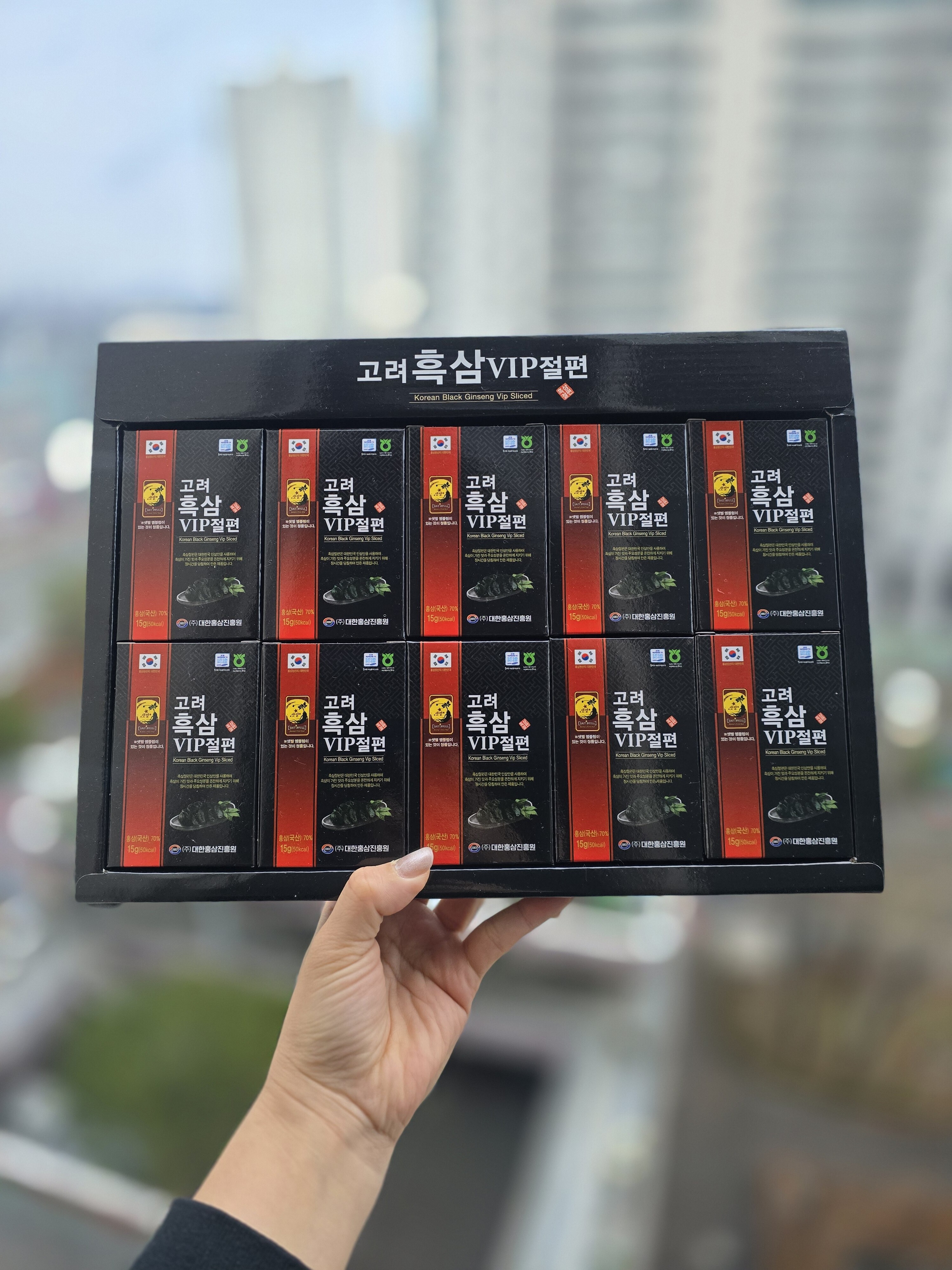 国内现货韩国进口原装黑参正果切片礼盒装150g配手拎袋全球寄送礼