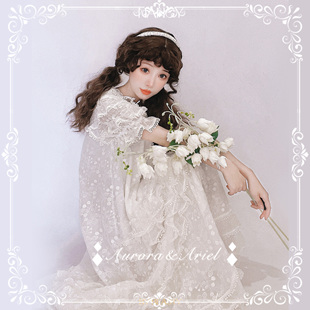 [AA lolita fashion] 早樱信笺/蕾丝棉刺绣连衣裙/森系宽松长款OP