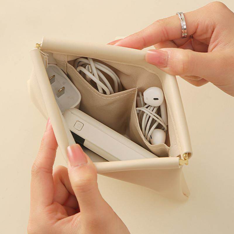 数据线收纳包大容量便携自动闭合旅行充电器口红化妆包眼镜收纳袋