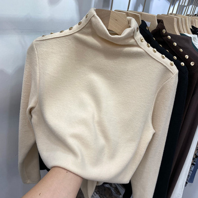 欧货加厚德绒长袖T恤女20