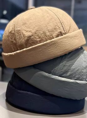 夏季雅痞复古速干薄款透气地主帽女日系西瓜帽无檐寸头瓜皮帽男潮