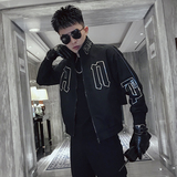 J12-P115潮牌字母装饰外套秋潮流修身百搭休闲ins工装夹克上衣，男装夹克，电商A257
