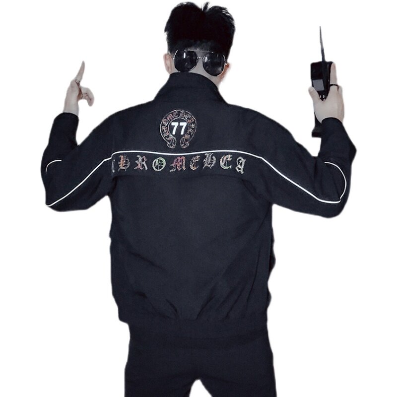 JK005-特批88春季新款男士外套翻领百搭潮流休闲潮流个性网红黑,男装夹克,电商A257