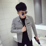 JK502-P105新款痞帅夹克男春秋季韩版潮流修身百搭网红格子，男装夹克，电商A257