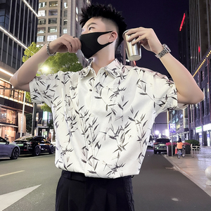 CX13-P48 夏季冰丝速干短袖垂感寸衫夏威夷度假花色男装2024新款图片