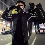 MY98-145设计感条纹棉衣男冬季潮牌痞帅加厚羽绒棉服2024新款，男装棉衣，电商A257