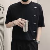 X47-P58金属装饰T恤男美式短袖ins潮牌2024新款夏季男装2，男装T恤，电商A257
