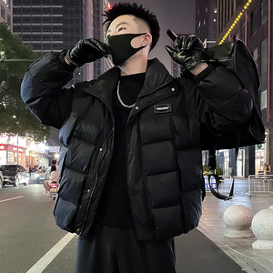 MY85-P248 黑白撞色羽绒服男2024新款潮牌加厚立领外套冬季潮流3图片