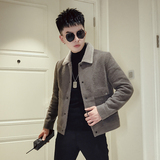 K88-P155妮子大衣短款2021秋冬新款外套男韩版休闲时尚加厚外套2，男装毛呢大衣，电商A257