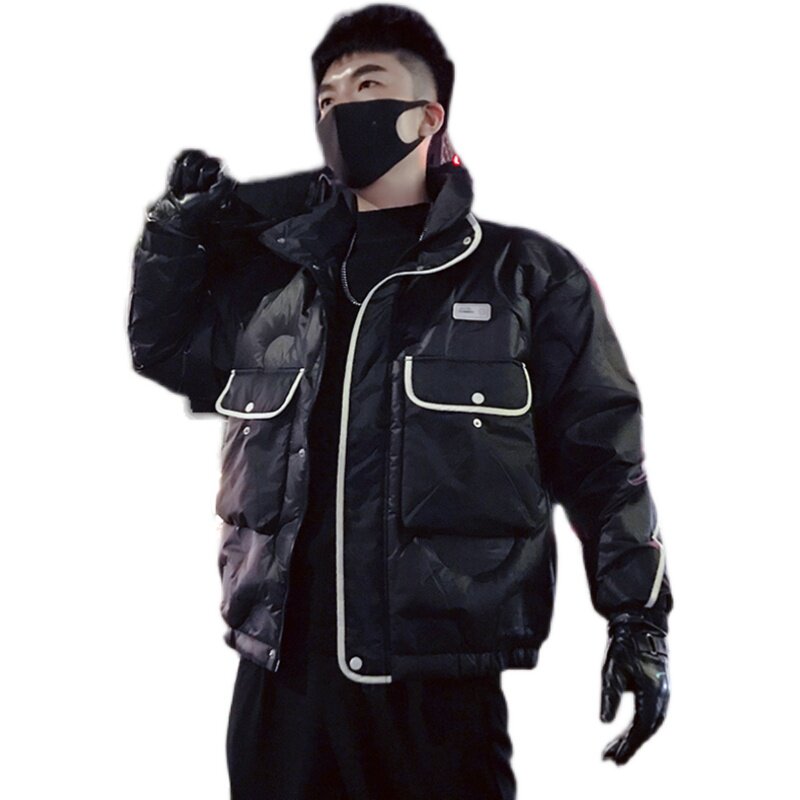 MY32-特P158冬季拼色短款衣潮牌袄子2022新款男装羽绒衣1,男装棉衣,电商A257