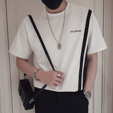 T69-P55刺绣短袖夏季拼接2023新款潮流圆领T恤ins潮牌休闲上衣1，男装T恤，电商A257