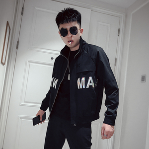 JK808-P105 新款男士长袖外套工装休闲立领潮流亮片网红酷炫夹克1图片