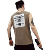 B03-P35男士坎肩网红潮牌无袖青春流行宽松运动免烫夏季背心1，男装背心/马甲，电商A257