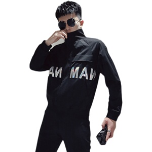 JK808-P105 新款男士长袖外套工装休闲立领潮流亮片网红酷炫夹克1图片