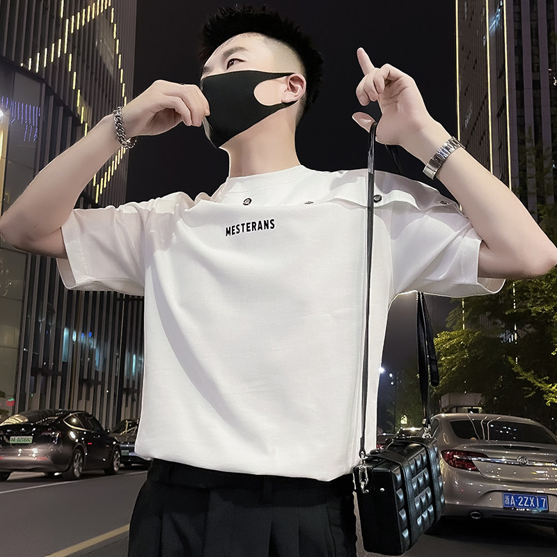 X52-P58设计感T恤男ins潮牌短袖2024新款夏季男装上衣痞帅气2,男装T恤,电商A257