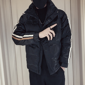 MY33-P158 冬季拼色短款衣外套男潮牌宽松袄2022新款男装痞图片