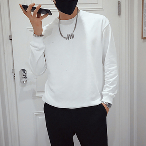 W11 秋季男士卫衣长袖T恤打底衫潮牌韩版修身衣服 白首图片