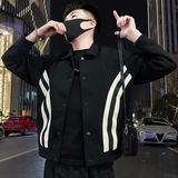 K07-P128男士潮牌条纹外套韩版潮流春秋季男装2024新款上衣夹克，男装夹克，电商A257