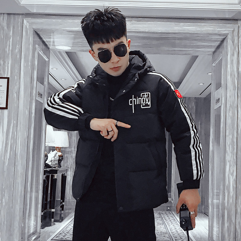 MY22-P138 冬季连帽潮流加厚字休闲男士衣外套1图片