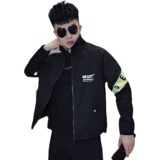 JK001-特批782021春季男士夹克青年潮流休闲拼色个性百搭外套白2，男装夹克，电商A257