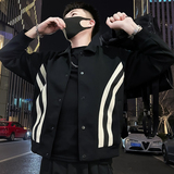 K07-P128男士潮牌条纹外套韩版潮流春秋季男装2024新款上衣夹克，男装夹克，电商A257