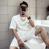 M88网红潮牌超火华夫格夏季两件时尚套装2021潮流帅气男装，男装休闲套装，电商A257