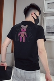 T22-P45夏季男士短袖2021网红潮流时尚修身个性反光t恤2，男装T恤，电商A257