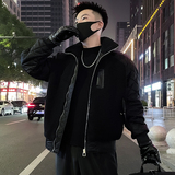 MY83-P158假两件男士拼接棉衣外套2023保暖新款爆潮流高档百搭2，男装棉衣，电商A257