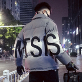 MY18-P138冬季立领潮牌宽松帅气加厚渐变衣外套，男装棉衣，电商A257