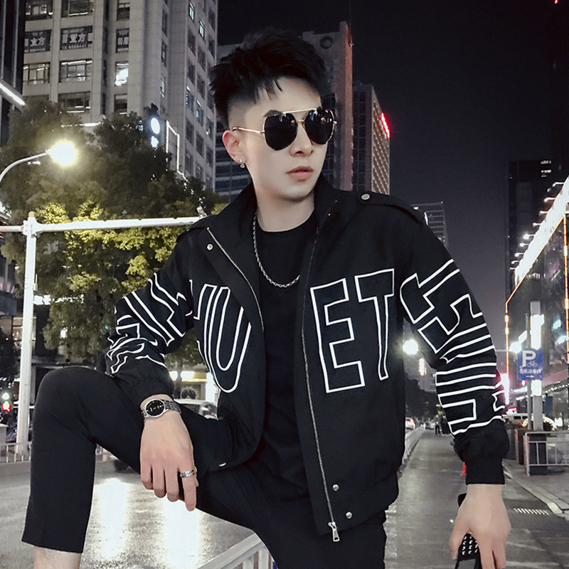 J-特春秋男士外套青春韩风潮流帅气休闲个性炸街立领外套,男装夹克,电商A257