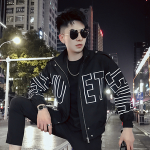 J-特春秋男士外套青春韩风潮流帅气休闲个性炸街立领外套,郭晶晶白色斗篷搭配图片图片