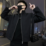 K03-P105高端褶皱外套男立领春秋季男装上衣2024新款潮牌痞帅1，男装夹克，电商A257