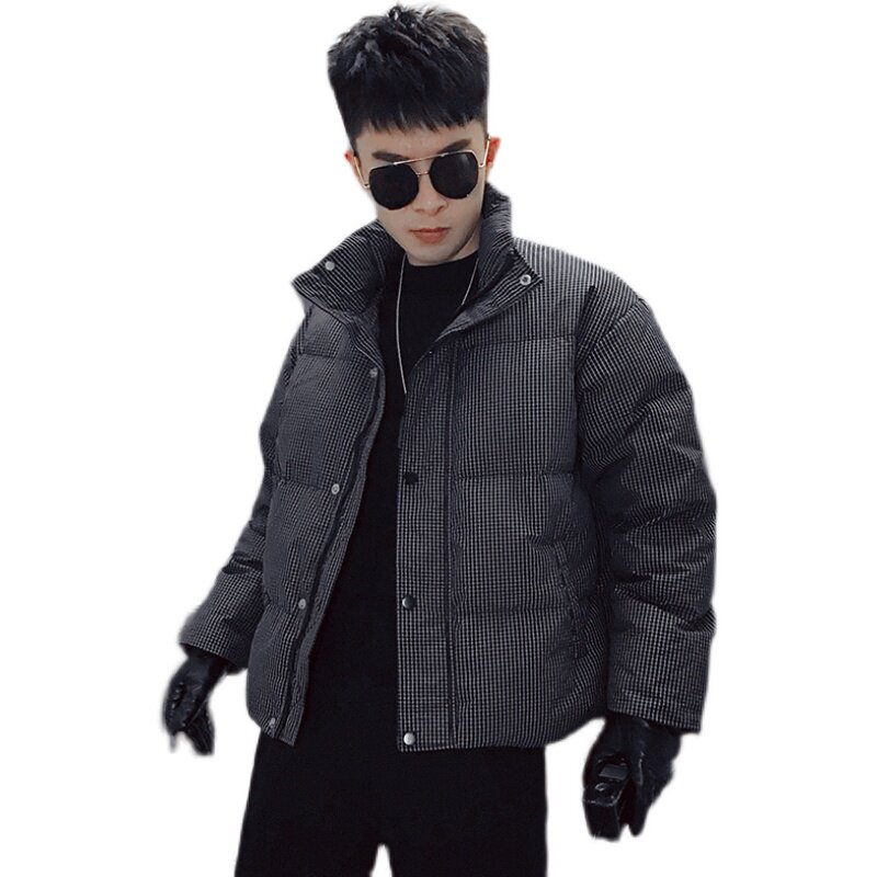 MY26-特P148韩版冬季男潮牌ins条纹立领百搭加厚休闲服外套,男装棉衣,电商A257