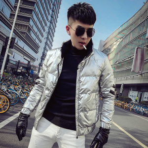 MY818特 羽绒服潮男七彩亮面韩版潮流网红社会小伙外套图片