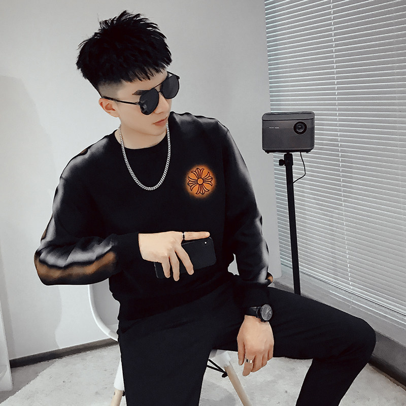 W12 网红ins新款卫衣男士休闲百搭圆领潮牌上衣 黑3图片 W12 网红ins新款卫衣男士休闲百搭圆领潮牌上衣 黑3图片