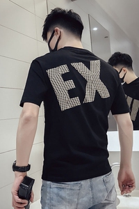 T89-P45 2022夏季男士t恤韩版印花个性青春百搭学生潮流短袖1图片
