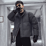 MY26-特P148韩版冬季男潮牌ins条纹立领百搭加厚休闲服外套，男装棉衣，电商A257