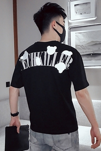 T66-P40 夏季新款潮牌短袖2021网红潮流百搭宽松上衣半袖衣服图片