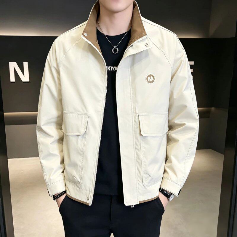 高端爆款立领夹克男春秋新款潮流百搭时尚休闲青年薄款男士外套帅