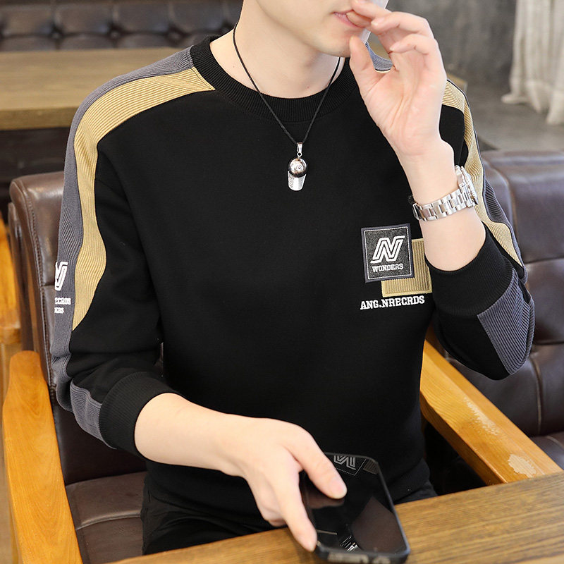 品牌卫衣男加绒加厚圆领打底衫