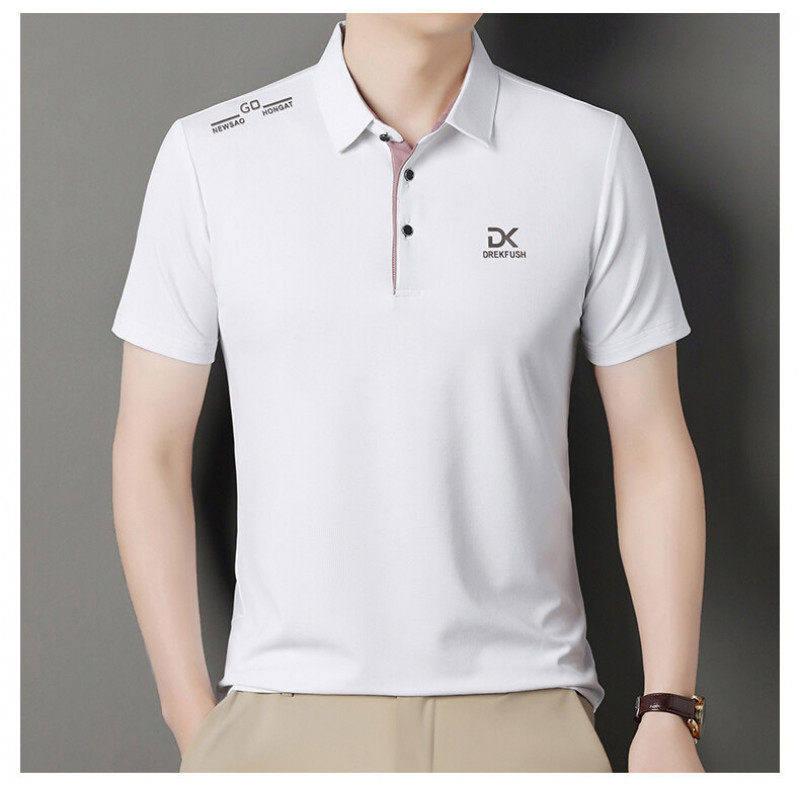高端冰丝商务POLO衫短袖男2026新款无痕高弹修身休闲男士翻领T恤