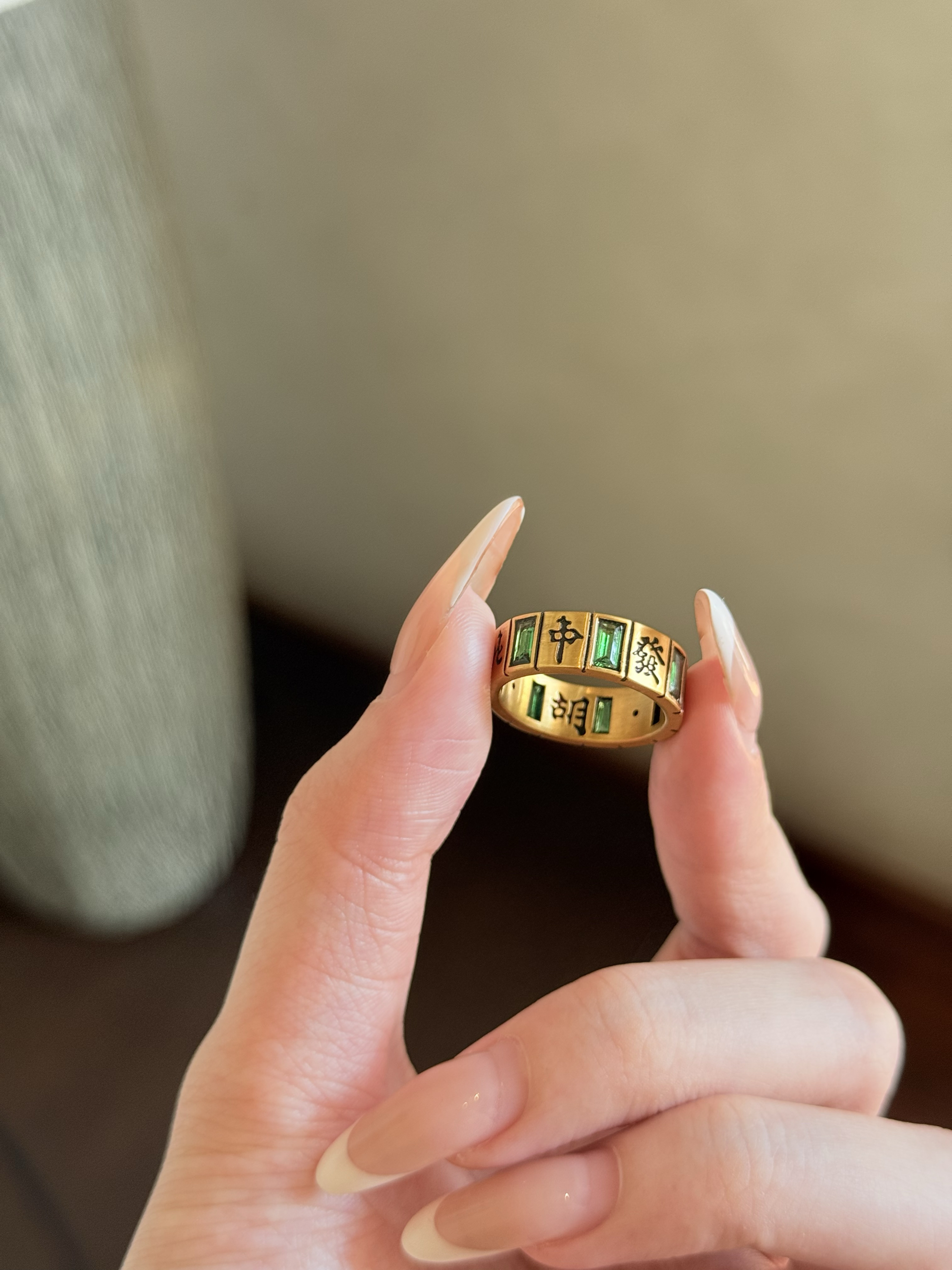 黄金戒指黑金麻将戒指足金999