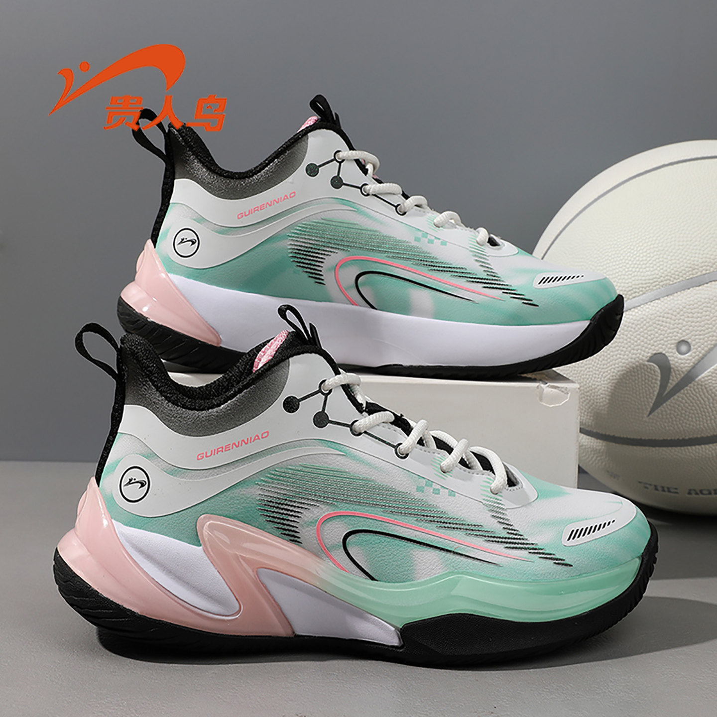 贵人鸟新款透气软底篮球鞋情侣款